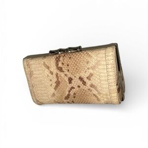 Elaine Turner Snakeskin Clutch Pale Pink/Beige